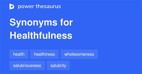 HEALTHFULNESS Synonyms: 33 Similar and Opposite Words.